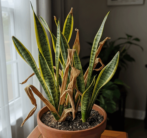 dying snake plant
