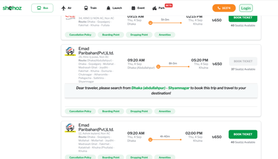 Emad Paribahan online ticket price and booking